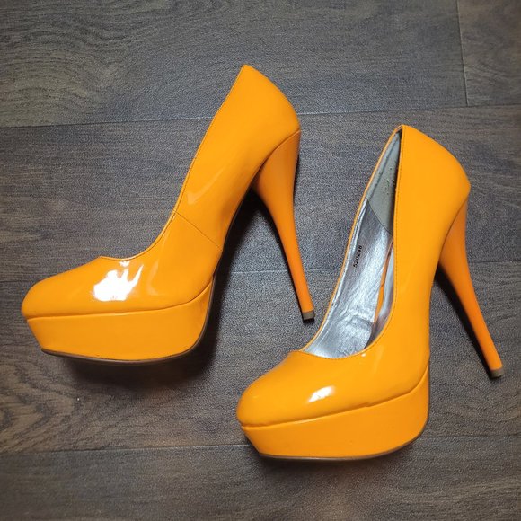 Charlotte Russe orange platform heels - Picture 6 of 7